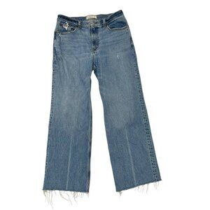 Abercrombie & Fitch 90s Relaxed High Rise Jeans Distressed Raw Hem size 30/10